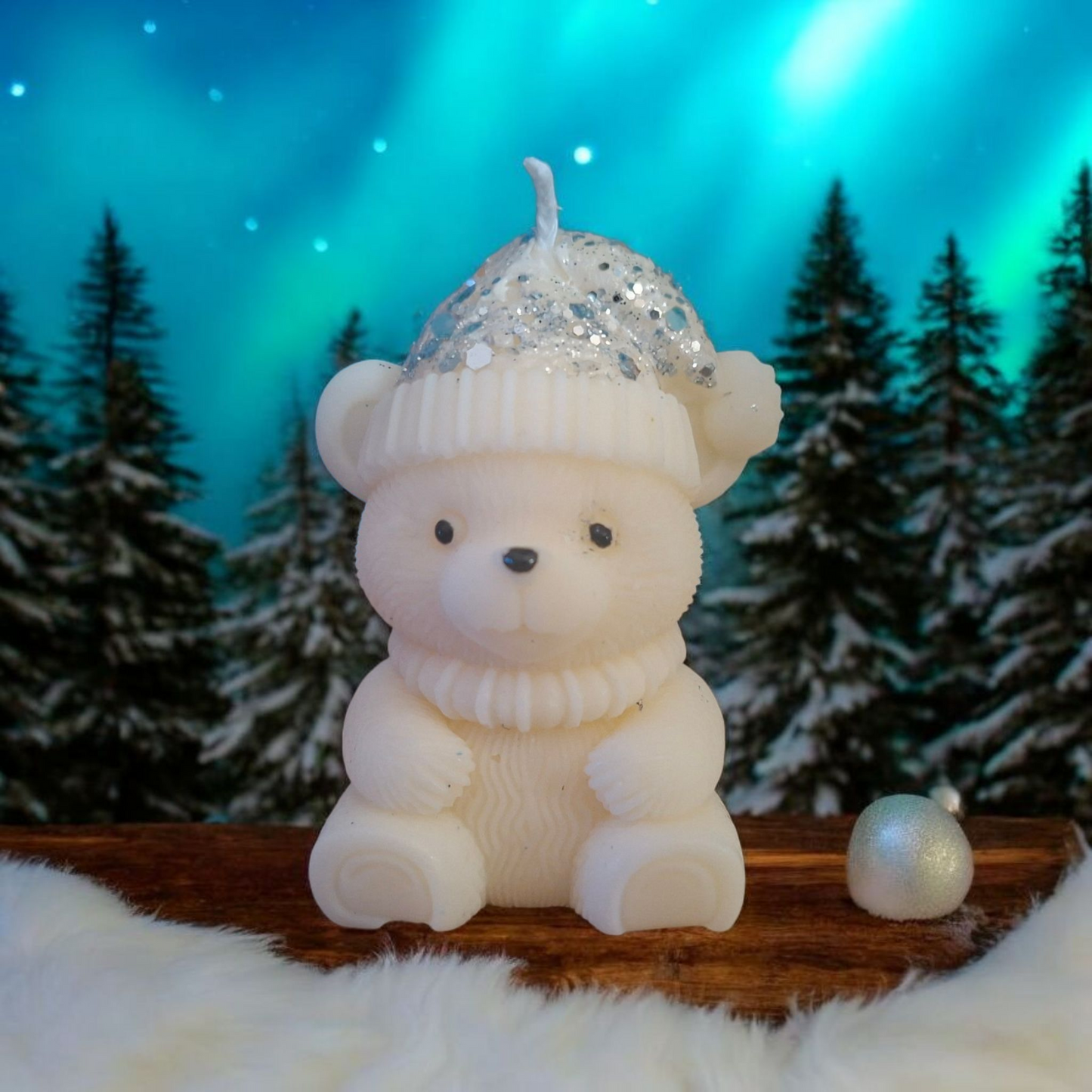 Bougie petit ourson de Noël